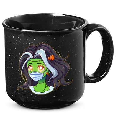 Cute Halloween Quarantined Frankenstein Monster Girl 15oz Campfire Ceramic Mug