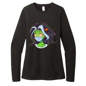 Cute Halloween Quarantined Frankenstein Monster Girl Womens CVC Long Sleeve Shirt