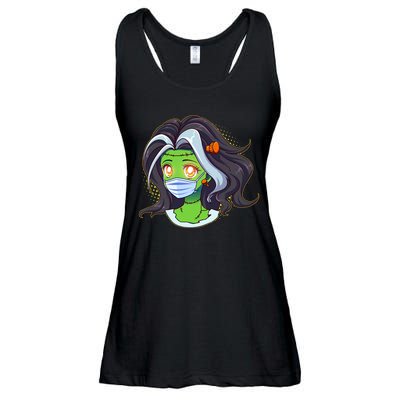 Cute Halloween Quarantined Frankenstein Monster Girl Ladies Essential Flowy Tank