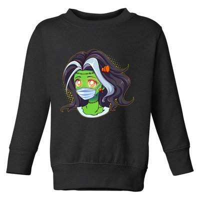 Cute Halloween Quarantined Frankenstein Monster Girl Toddler Sweatshirt