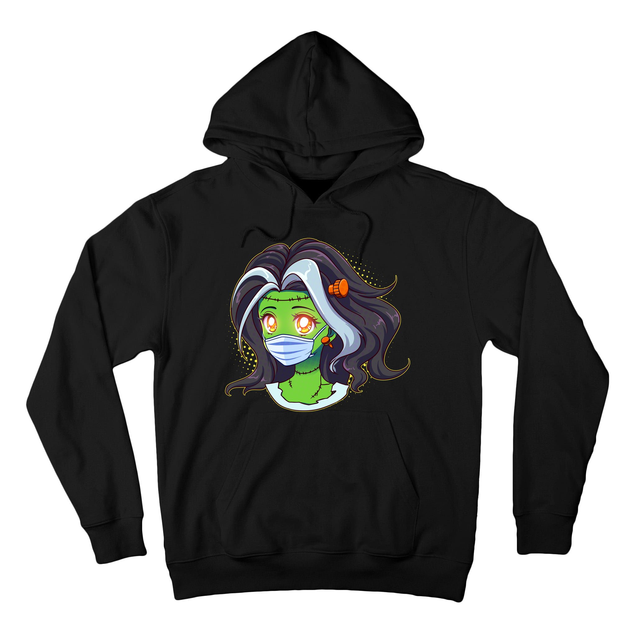 Cute Halloween Quarantined Frankenstein Monster Girl Tall Hoodie