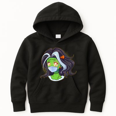 Cute Halloween Quarantined Frankenstein Monster Girl Kids Hoodie