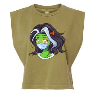 Cute Halloween Quarantined Frankenstein Monster Girl Garment-Dyed Women's Muscle Tee