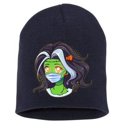 Cute Halloween Quarantined Frankenstein Monster Girl Short Acrylic Beanie