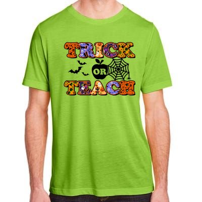 Cute Halloween Trick Or Teach Teacher Adult ChromaSoft Performance T-Shirt