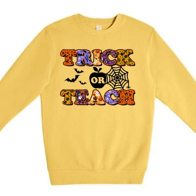 Cute Halloween Trick Or Teach Teacher Premium Crewneck Sweatshirt