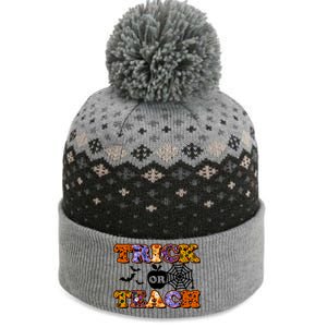 Cute Halloween Trick Or Teach Teacher The Baniff Cuffed Pom Beanie