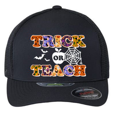 Cute Halloween Trick Or Teach Teacher Flexfit Unipanel Trucker Cap