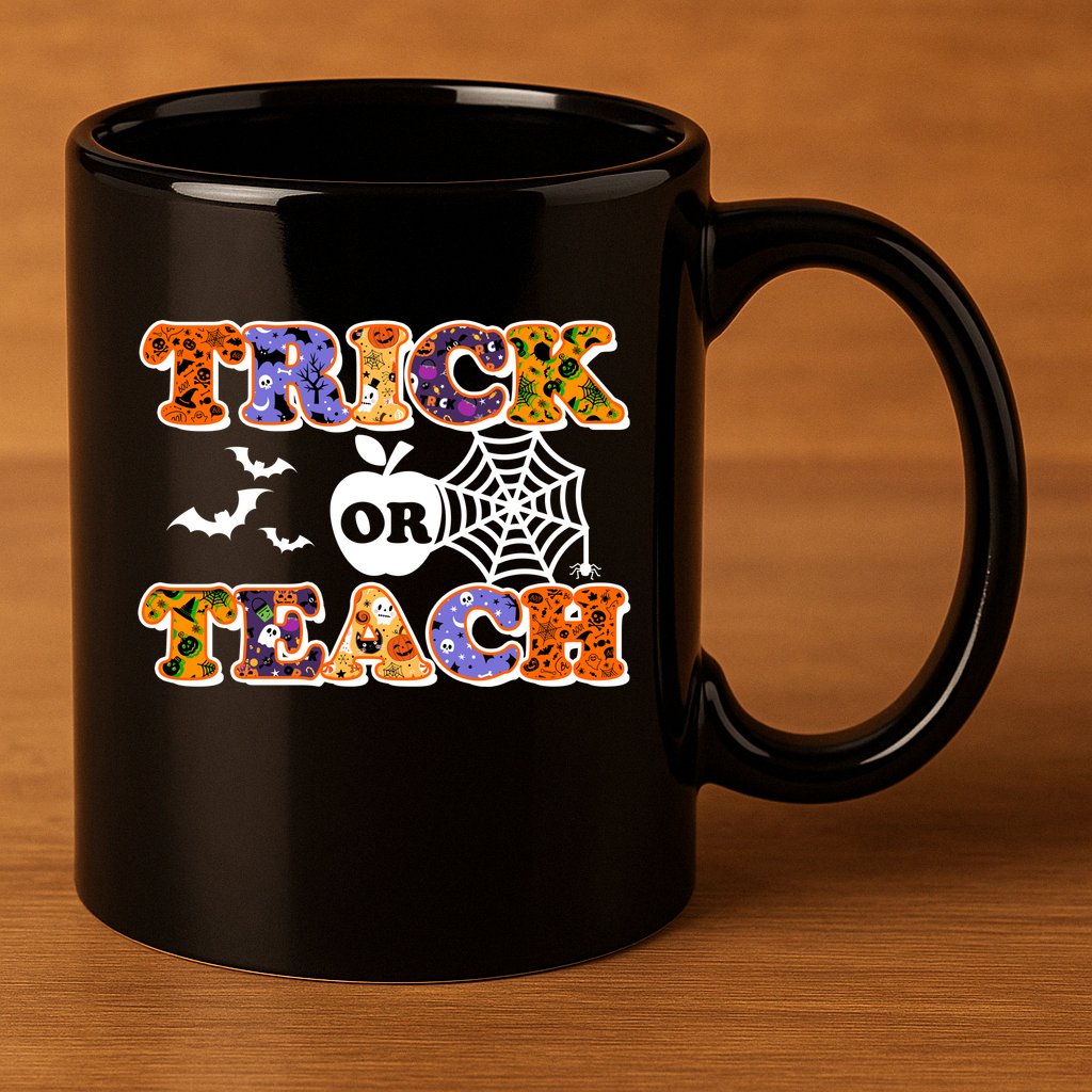 Cute Halloween Trick Or Teach Teacher 11oz C Handle Ceramic Mug
