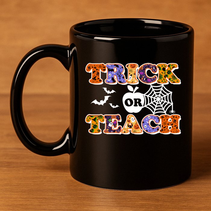 Cute Halloween Trick Or Teach Teacher 11oz C Handle Ceramic Mug
