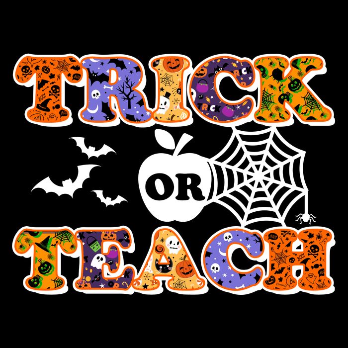 Cute Halloween Trick Or Teach Teacher 16 in Basic Backpack