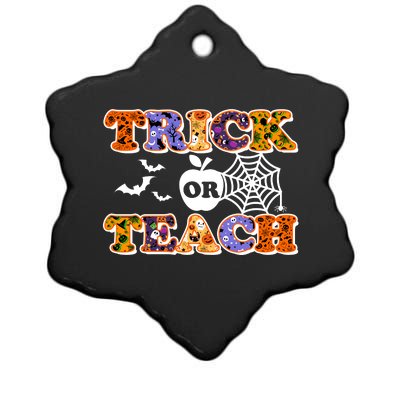 Cute Halloween Trick Or Teach Teacher Ceramic Star Ornament