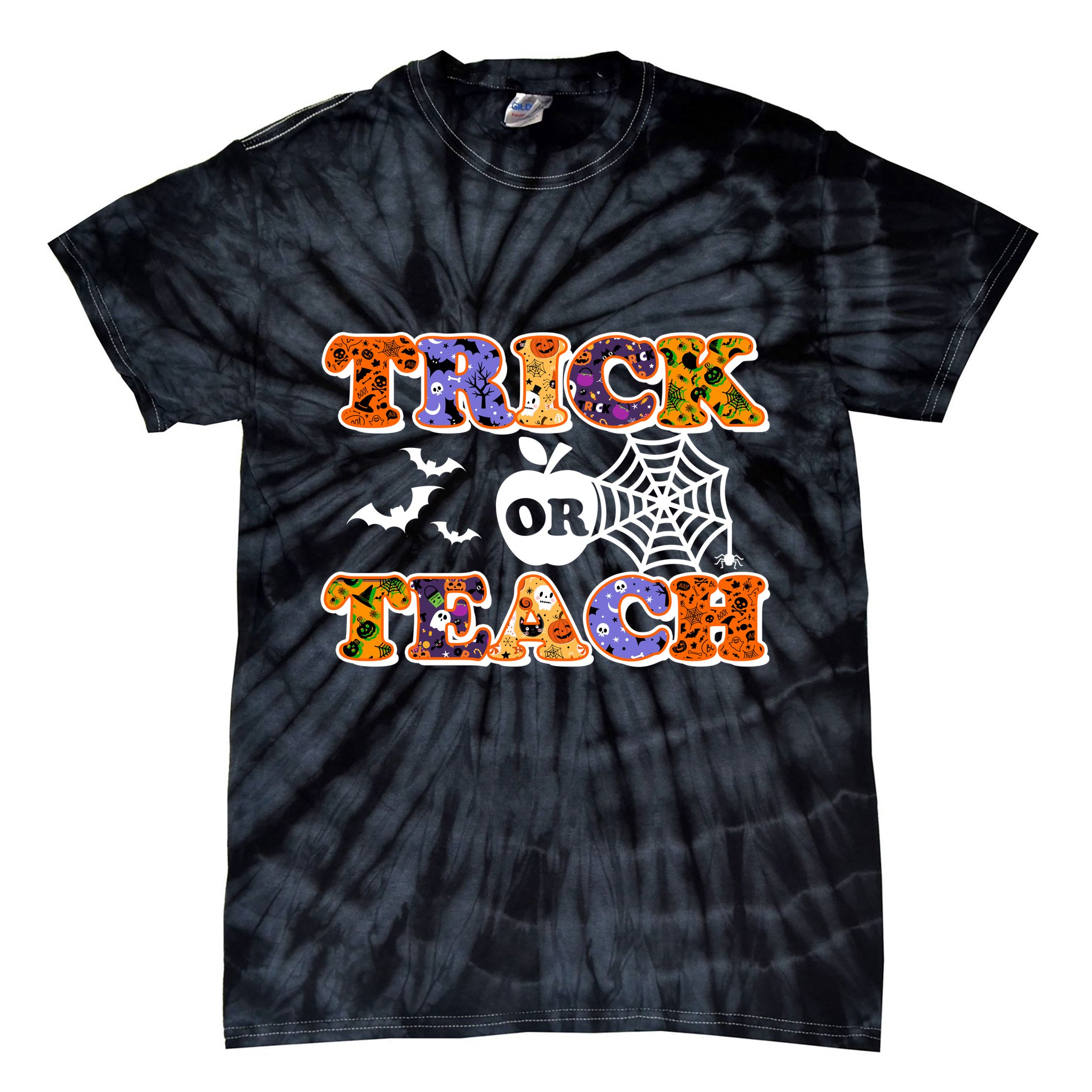 Cute Halloween Trick Or Teach Teacher Tie-Dye T-Shirt
