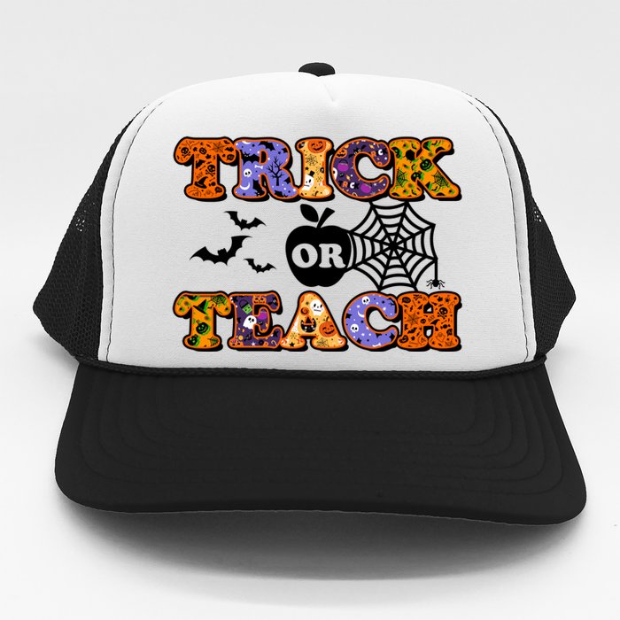 Cute Halloween Trick Or Teach Teacher Trucker Hat