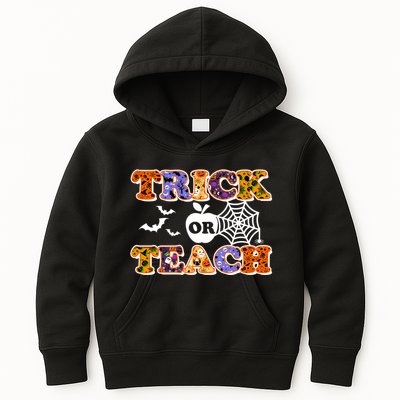Cute Halloween Trick Or Teach Teacher Kids Hoodie