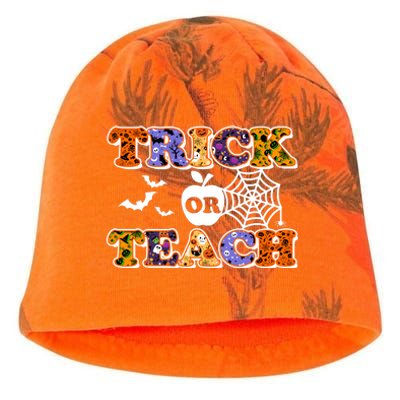 Cute Halloween Trick Or Teach Teacher Kati - Camo Knit Beanie