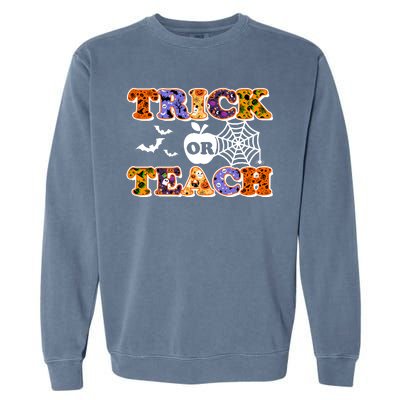 Cute Halloween Trick Or Teach Teacher Garment-Dyed Sweatshirt