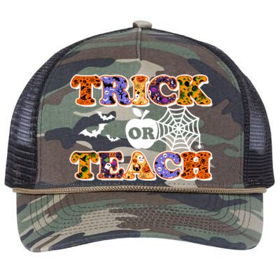 Cute Halloween Trick Or Teach Teacher Retro Rope Trucker Hat Cap