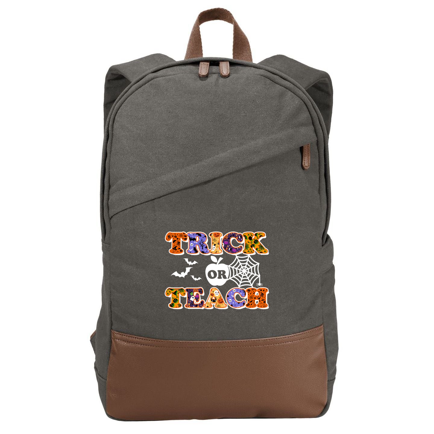 Cute Halloween Trick Or Teach Teacher Cotton Canvas Backpack