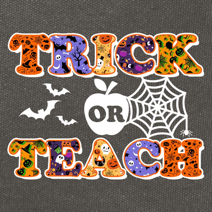 Cute Halloween Trick Or Teach Teacher Cotton Canvas Backpack