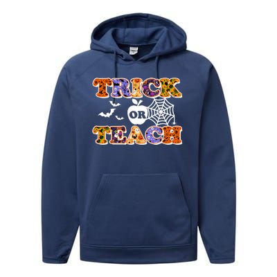 Cute Halloween Trick Or Teach Teacher Performance Fleece Hoodie