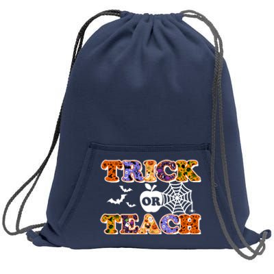 Cute Halloween Trick Or Teach Teacher Sweatshirt Cinch Pack Bag