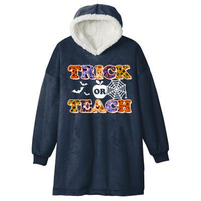 Cute Halloween Trick Or Teach Teacher Hooded Wearable Blanket