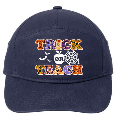 Cute Halloween Trick Or Teach Teacher 7-Panel Snapback Hat