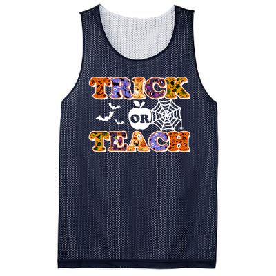 Cute Halloween Trick Or Teach Teacher Mesh Reversible Basketball Jersey Tank