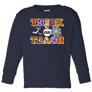 Cute Halloween Trick Or Teach Teacher Toddler Long Sleeve Shirt