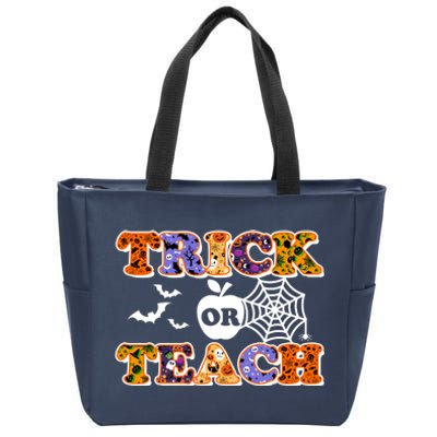 Cute Halloween Trick Or Teach Teacher Zip Tote Bag