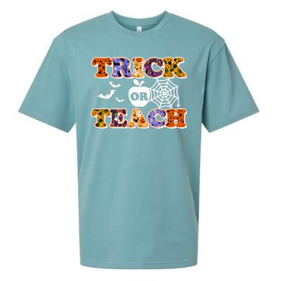 Cute Halloween Trick Or Teach Teacher Sueded Cloud Jersey T-Shirt