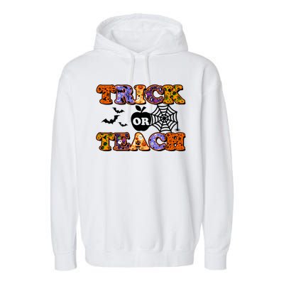 Cute Halloween Trick Or Teach Teacher Garment-Dyed Fleece Hoodie