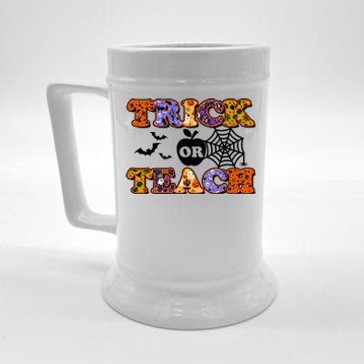 Cute Halloween Trick Or Teach Teacher Beer Stein