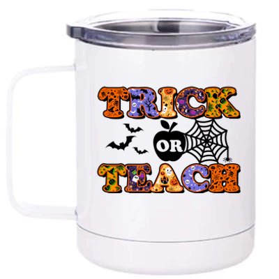 Cute Halloween Trick Or Teach Teacher 12 oz Stainless Steel Tumbler Cup