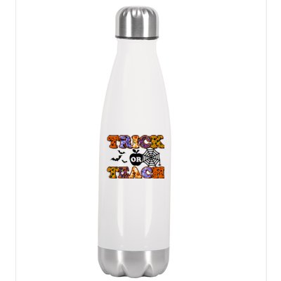 Cute Halloween Trick Or Teach Teacher Stainless Steel Insulated Water Bottle