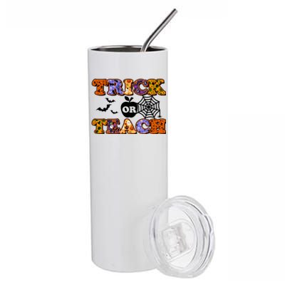 Cute Halloween Trick Or Teach Teacher Stainless Steel Tumbler