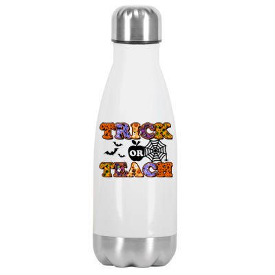 Cute Halloween Trick Or Teach Teacher Stainless Steel Insulated Water Bottle