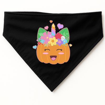 Cute Halloween Unicorn Pumpkin USA-Made Doggie Bandana