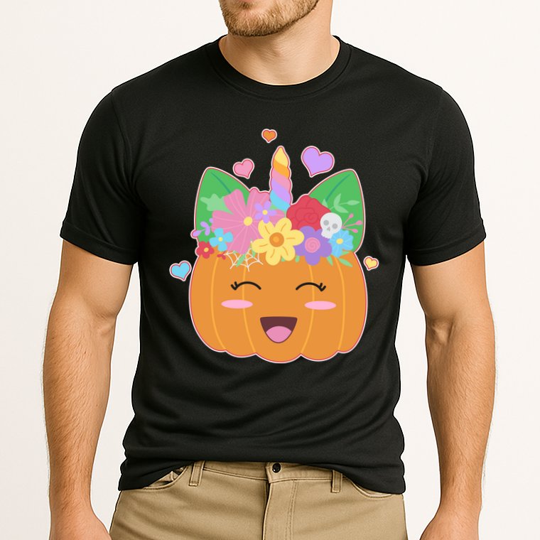 Cute Halloween Unicorn Pumpkin Cooling Performance Crew T-Shirt