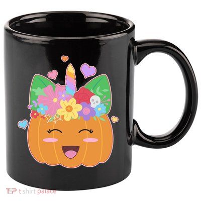 Cute Halloween Unicorn Pumpkin 11oz C Handle Ceramic Mug