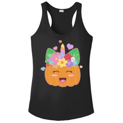 Cute Halloween Unicorn Pumpkin Ladies PosiCharge Competitor Racerback Tank