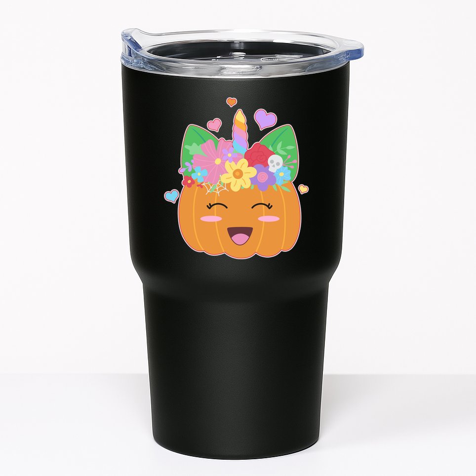 Cute Halloween Unicorn Pumpkin Tumbler