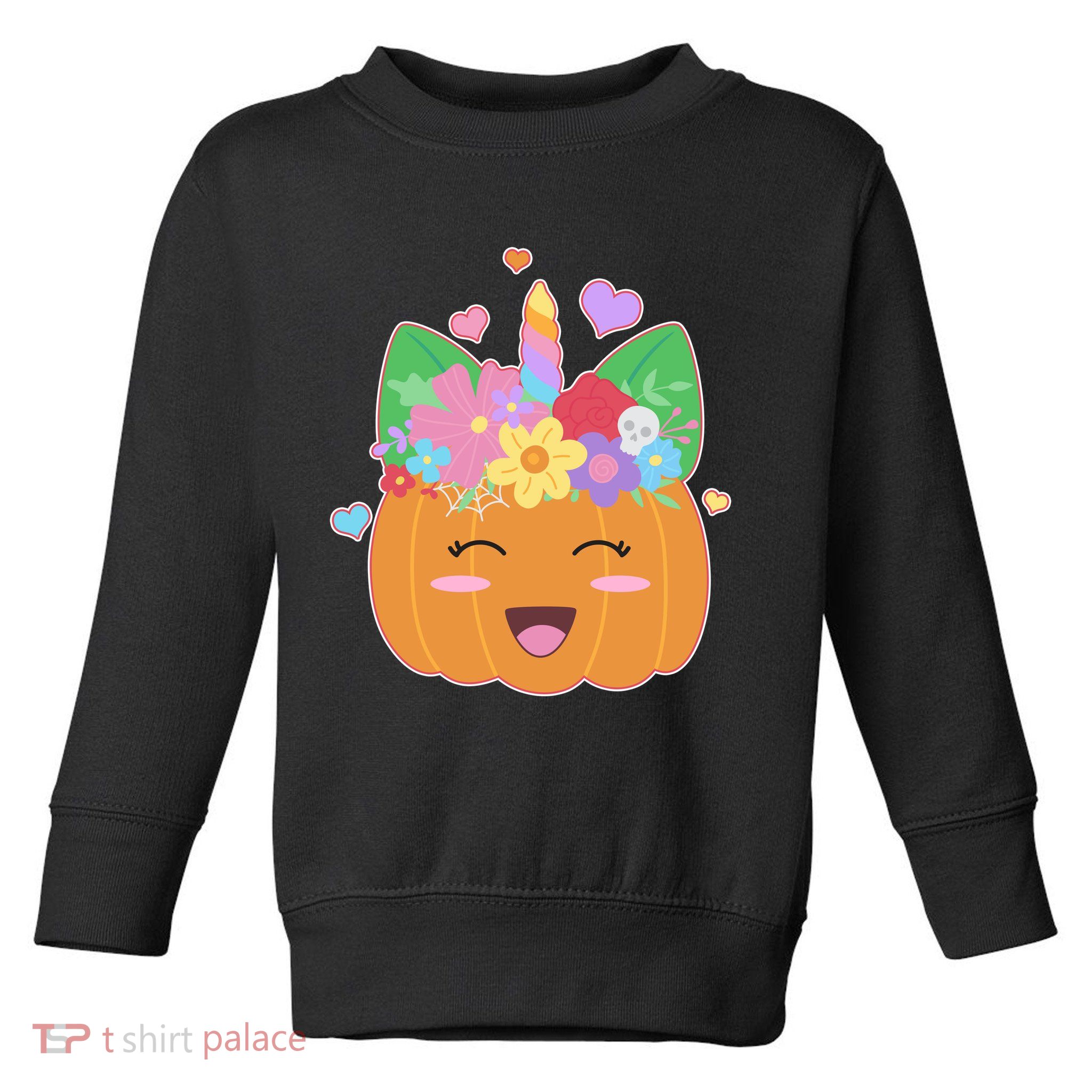 Cute Halloween Unicorn Pumpkin Toddler Sweatshirt