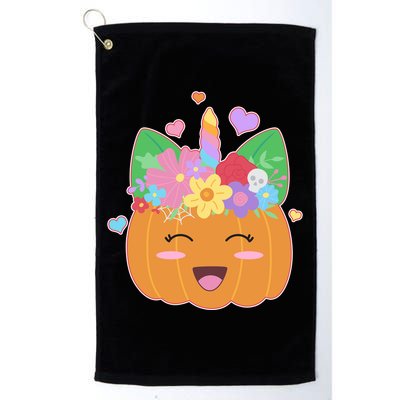 Cute Halloween Unicorn Pumpkin Golf Towel