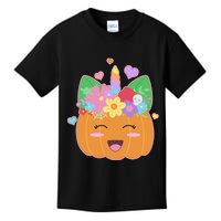 Cute Halloween Unicorn Pumpkin Kids T-Shirt