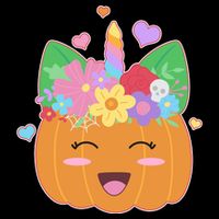 Cute Halloween Unicorn Pumpkin Kids T-Shirt