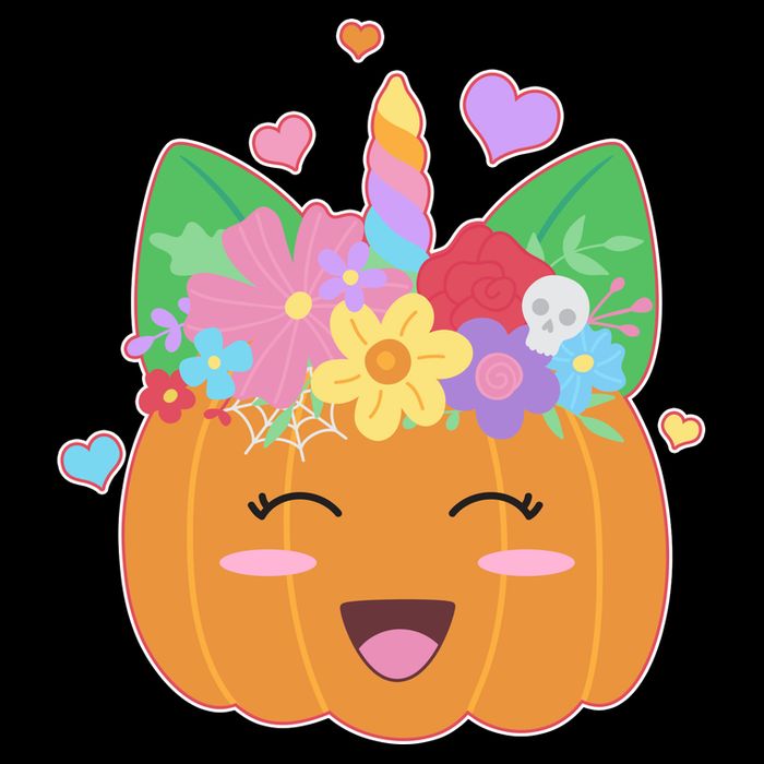 Cute Halloween Unicorn Pumpkin Kids T-Shirt