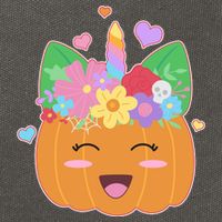 Cute Halloween Unicorn Pumpkin Cotton Canvas Backpack