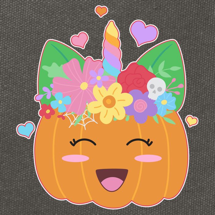 Cute Halloween Unicorn Pumpkin Cotton Canvas Backpack